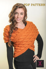 Knitting Pattern - Handknit designer Sweater Vest Wrap PDF Pattern