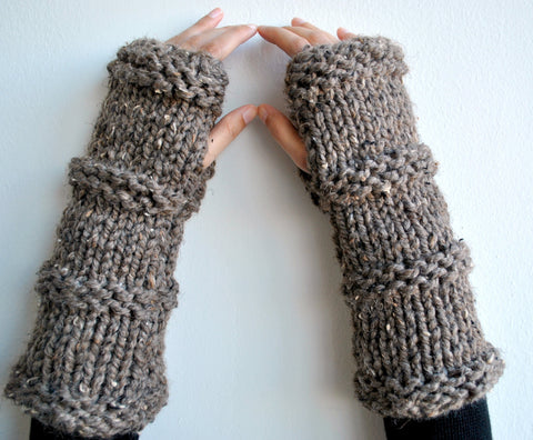 Claire's Gloves Jewelry Hand Knit Chunky Mittens, Infinity Gloves- Colors Available