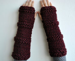 Claire's Gloves Jewelry Hand Knit Chunky Mittens, Infinity Gloves- Colors Available